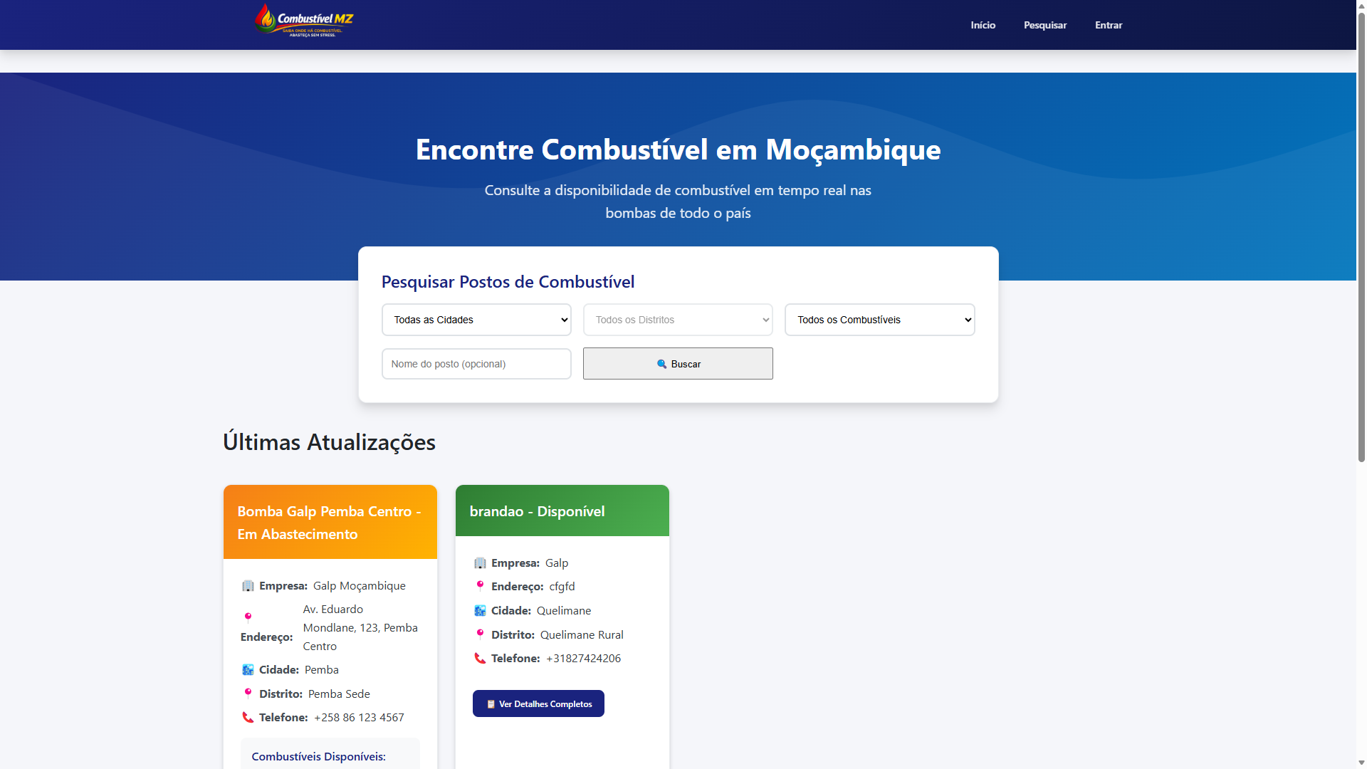 Plataforma Combustível Mz